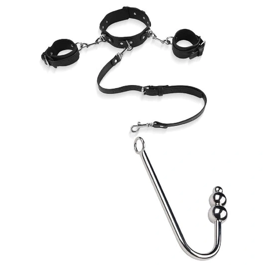 Anal Hooks with Anal Elegant 5334 and Collar Cuffs Hook Beaded 0731